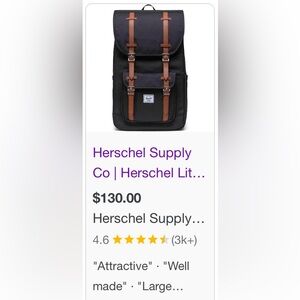Herschel full size backpack
